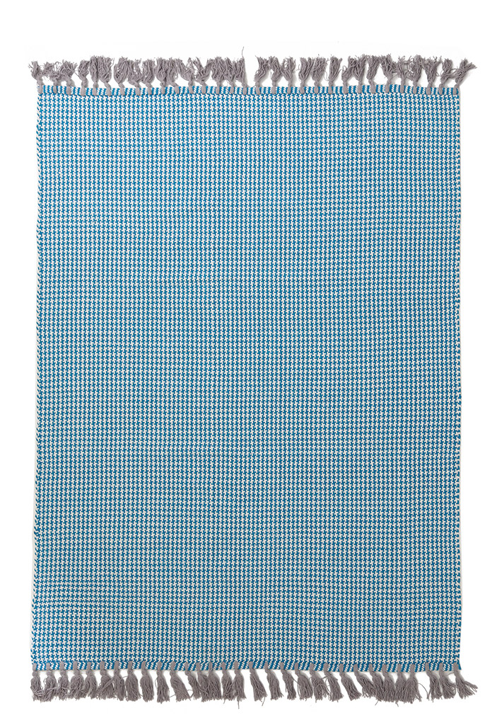 Χαλί Urban Cotton Kilim Houndstooth Caribbean Sea   - 130 x 190 cm