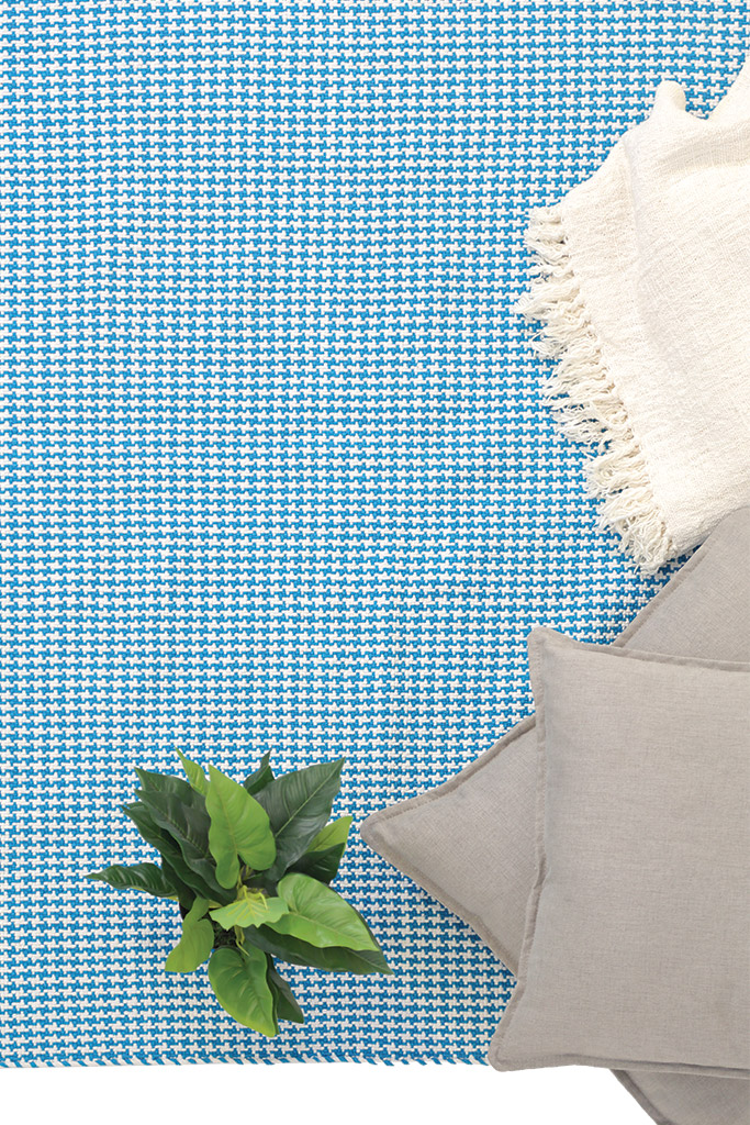 Χαλί Urban Cotton Kilim Houndstooth Caribbean Sea   - 130 x 190 cm