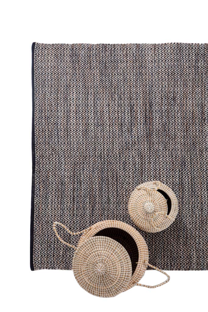 Χαλί Urban Cotton Kilim Venza Black   - 160 x 230 cm