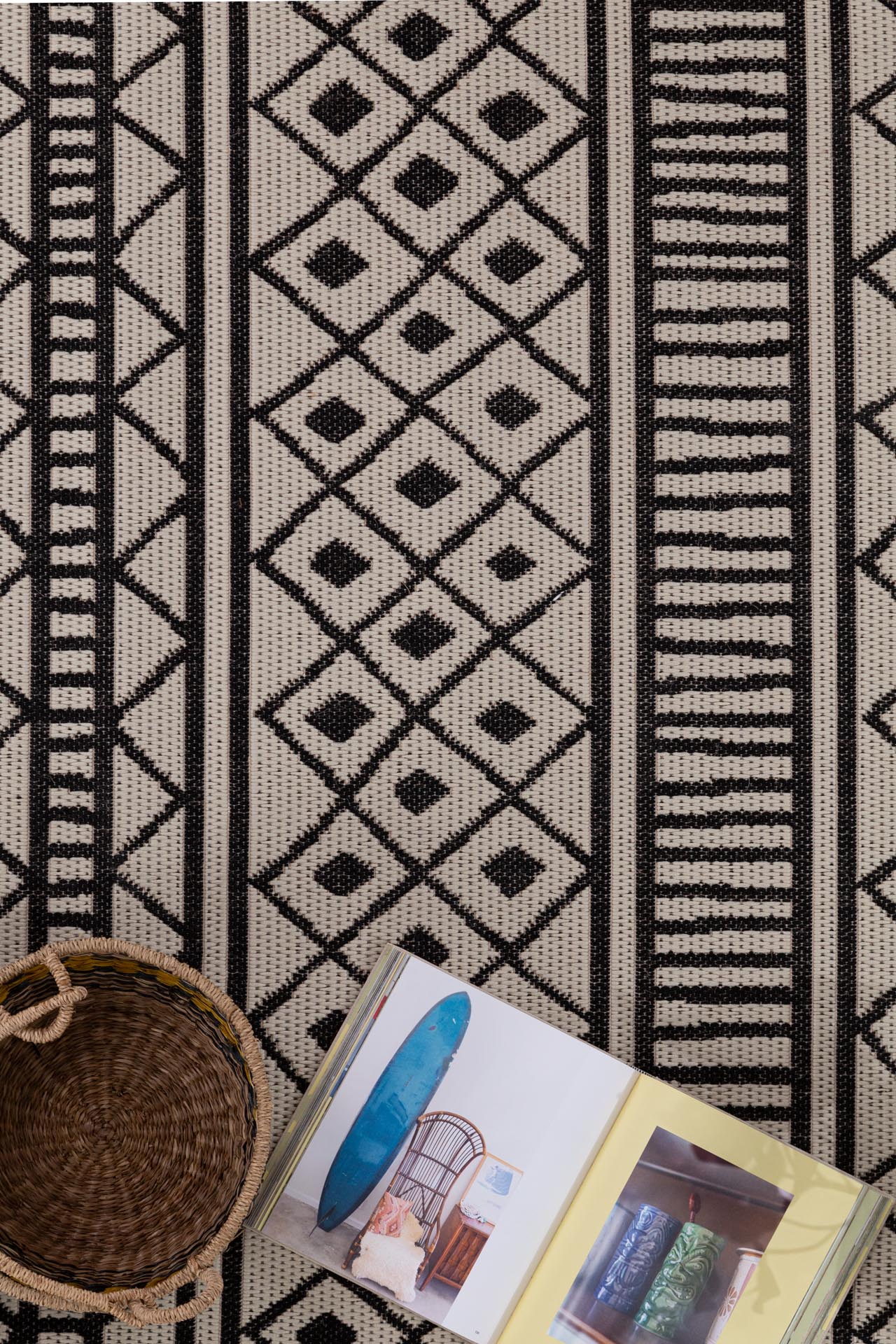 Ψάθα Flox BLACK 3603W   - 67 x 240 cm