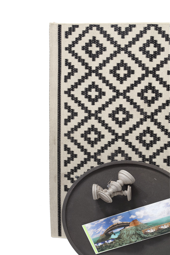 Ψάθα Flox BLACK 721W   - 160 x 235 cm