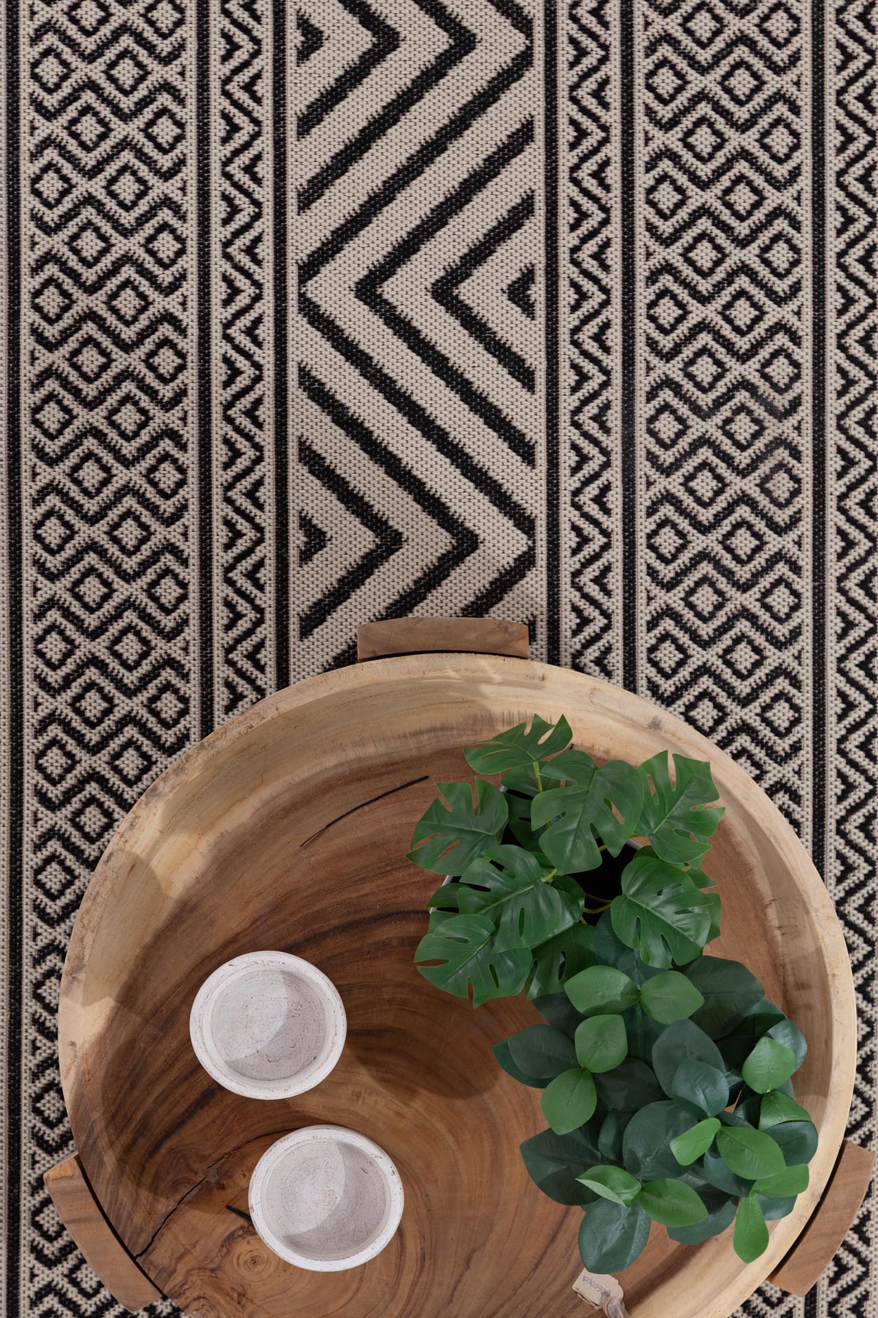 Ψάθα Flox BLACK 7525W   - 140 x 200 cm